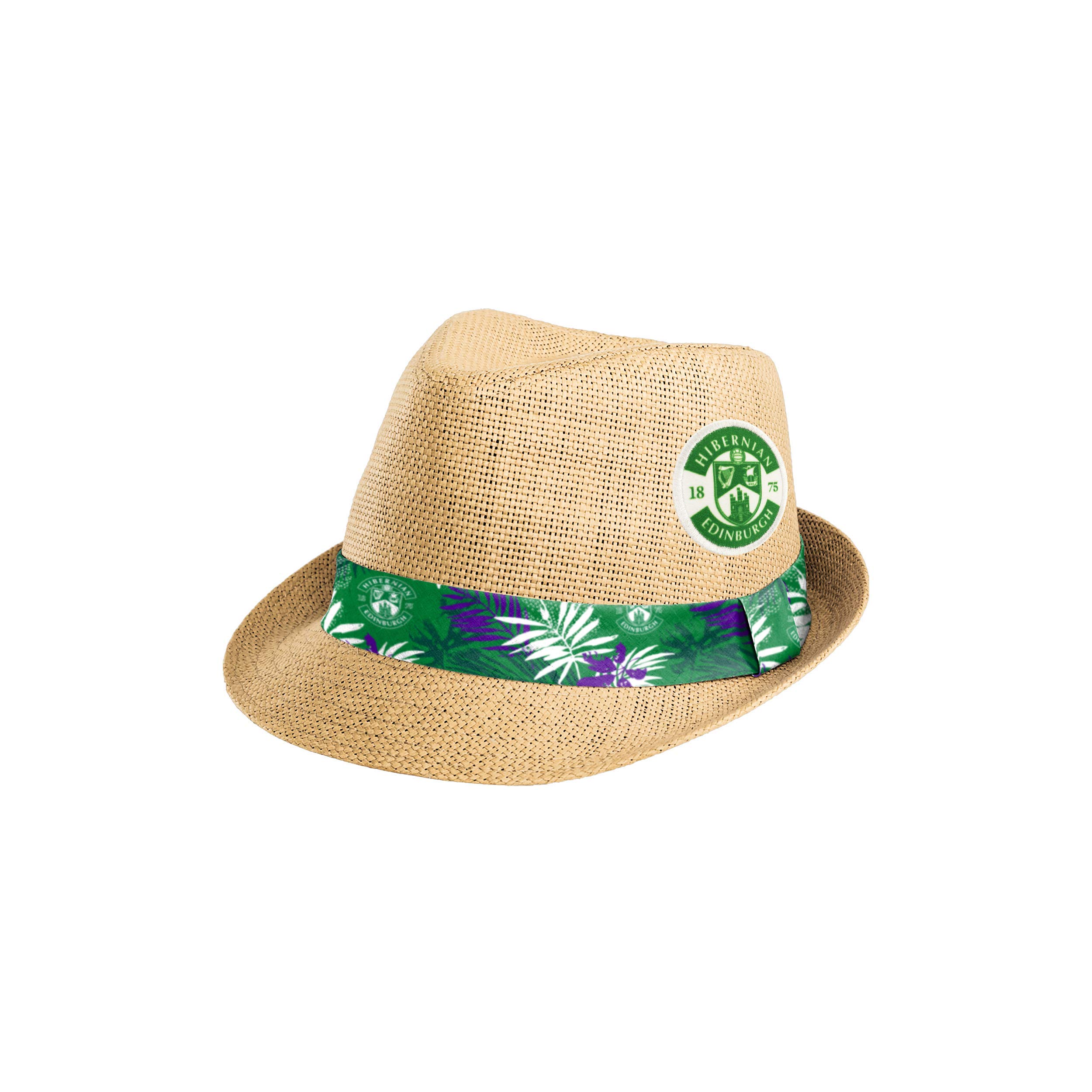 FOCO Official Hibernian FC Men's Football Trilby Straw Sun Hat