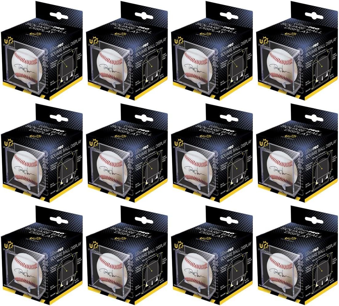 Ultra Pro 12 Square Baseball Display Holder w/Stand UV Protection New Lot Set (12 Baseball Cube Bundle) : Sports & Outdoors