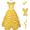 Drofe Princess Dress Costume for Women Yellow Dress Prom Party Adult