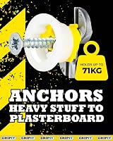 Gripit Yellow Heavy-Duty Plasterboard Fixings Pack 6 Holds 71kg Curtain Blind view 2