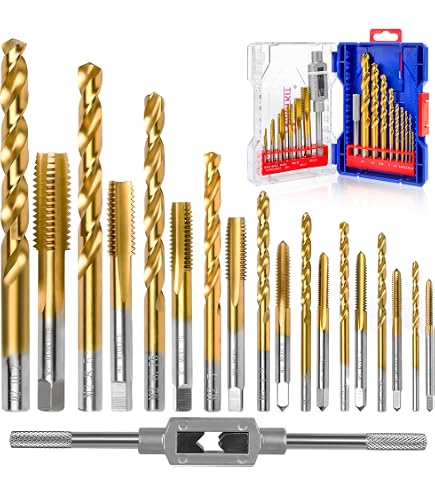 Greenfield Metric Tap & Drill Set - 18-Piece High Speed Steel Jobber Drill & Hand Tap Collection
