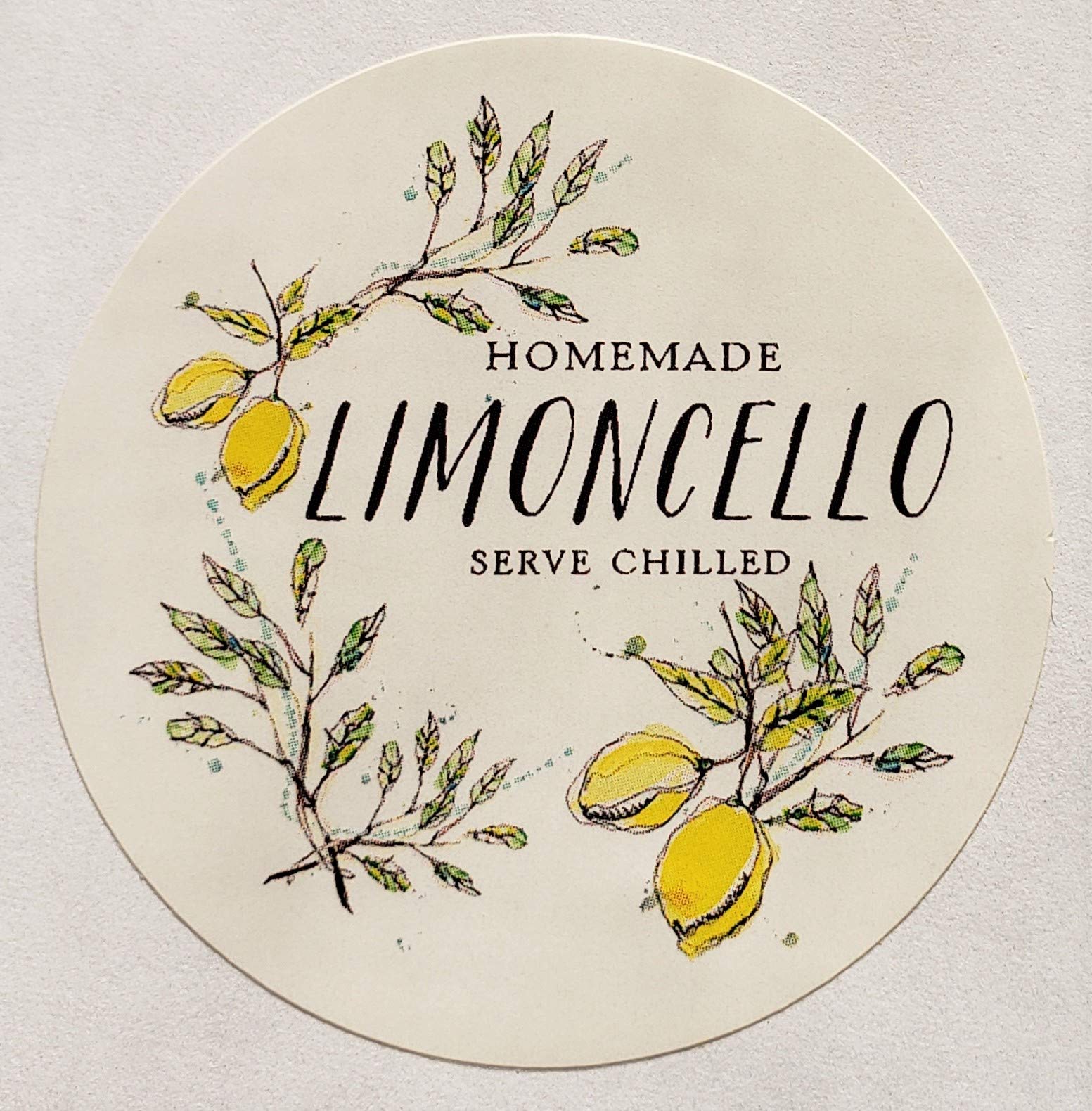 Limoncello Labels (Frost Design) - 50 mm Round Circle - 12 / PKG