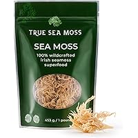 TrueSeaMoss Organic Sea Moss Raw Wild Crafted Seamoss Raw - 100% Organic Irish Sea Moss Raw - Dried Sea Moss Advanced Drink -