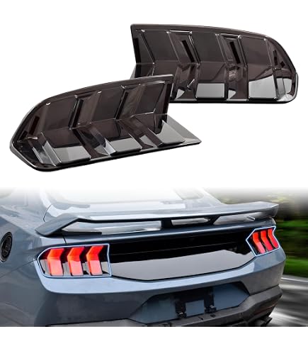 KKoneAuto Fundas de lámpara de luz trasera compatibles con Mustang 2018-2022, 6 cubiertas de luz trasera Mustang, adornos de guardia, biseles de marco, accesorios de decoración, negro ahumado