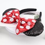DRESHOW Glitter Mouse Ears Headband with Bow Woman Costume Accessory view 3