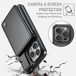 Vinich for iPhone 15 Pro Wallet Case with Card