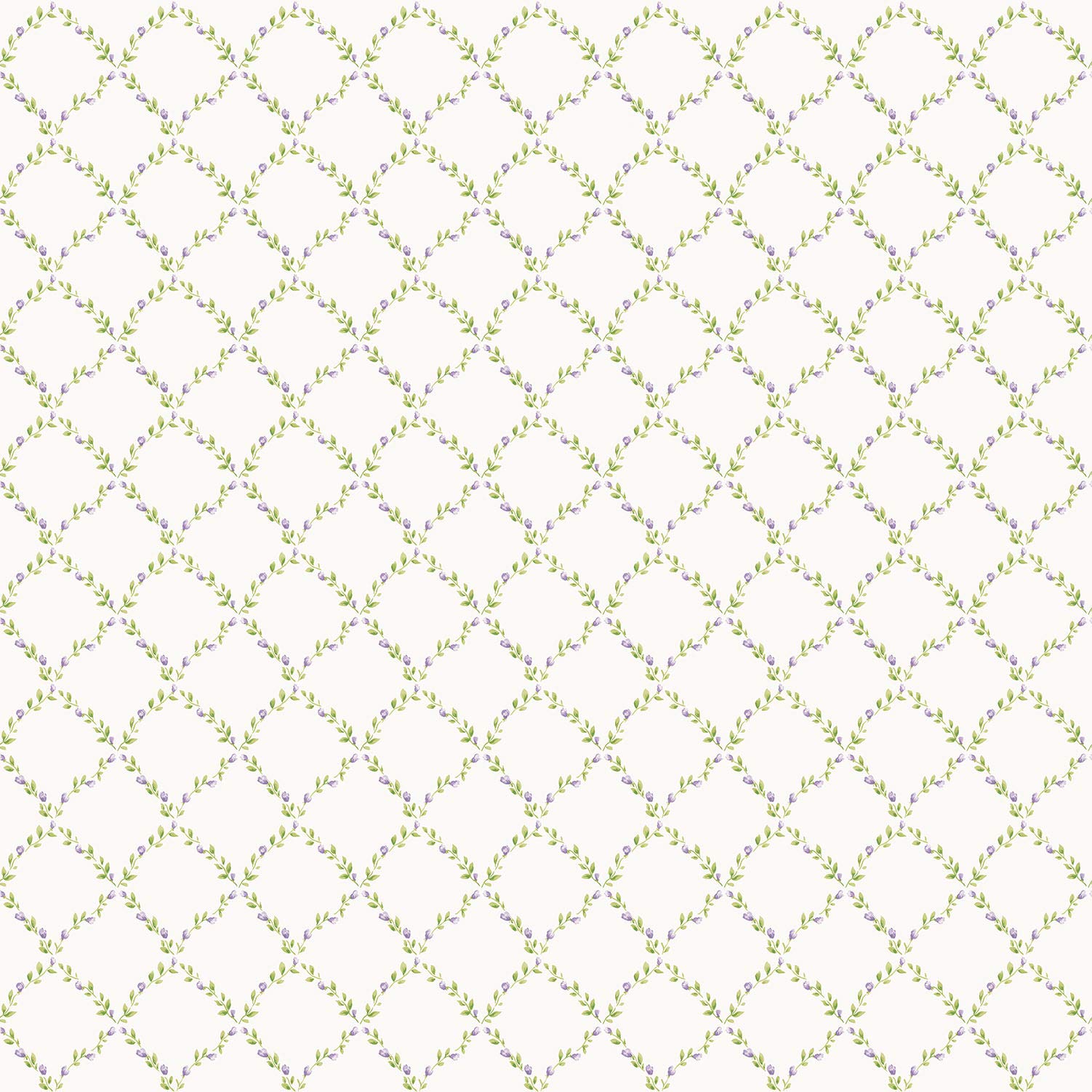Galerie G67906 Miniatures 2 Rose Trellis Design Wallpaper, Lilac/White, 10m x 53cm