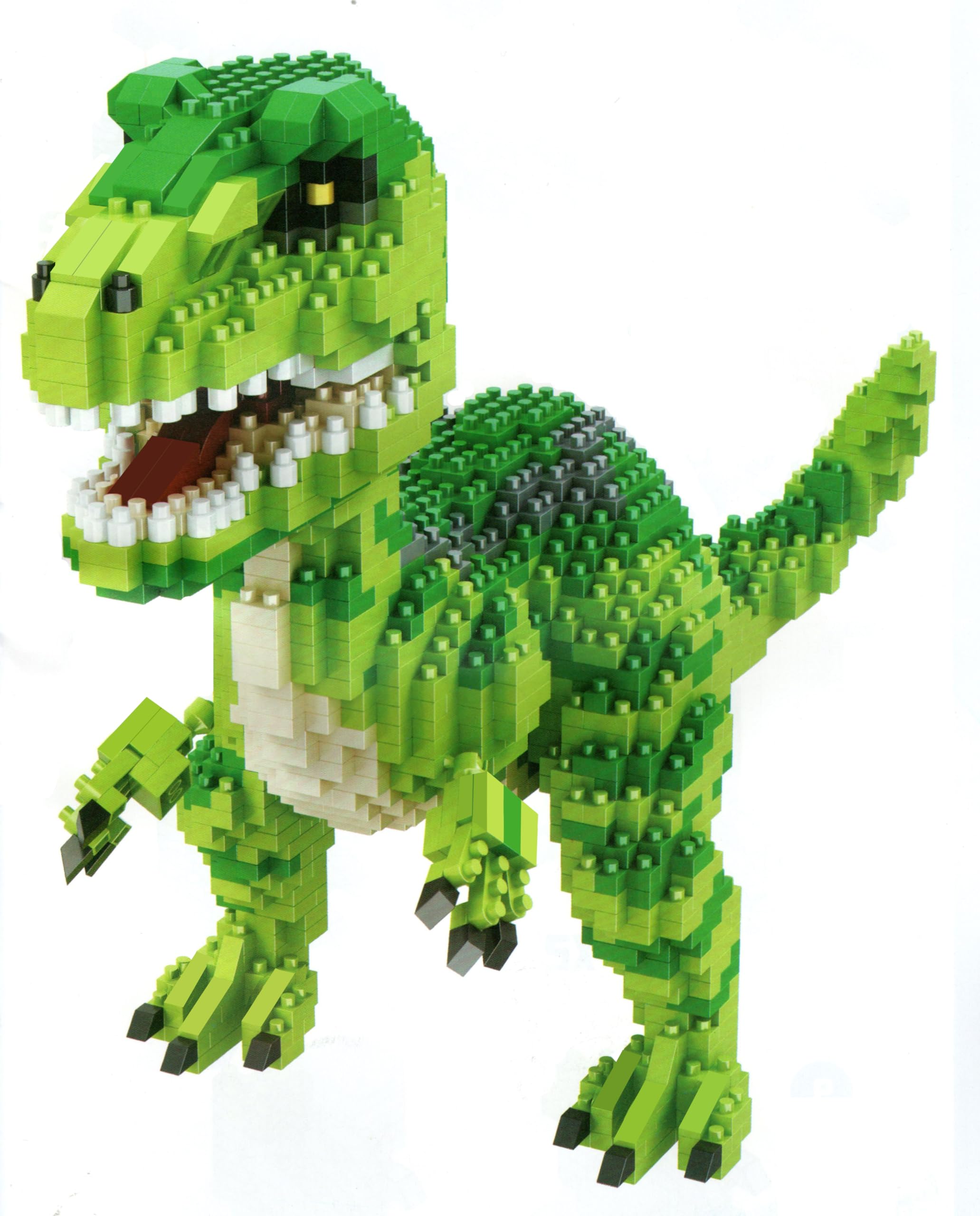 Figure to assemble with nanoblocks. Velociraptor dinosaur.