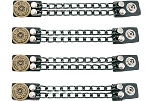 Funk Plus Motorcycle Vest Extenders Double Black Chain Regular Snap MC Jacket Made in USA (4", Bullet)