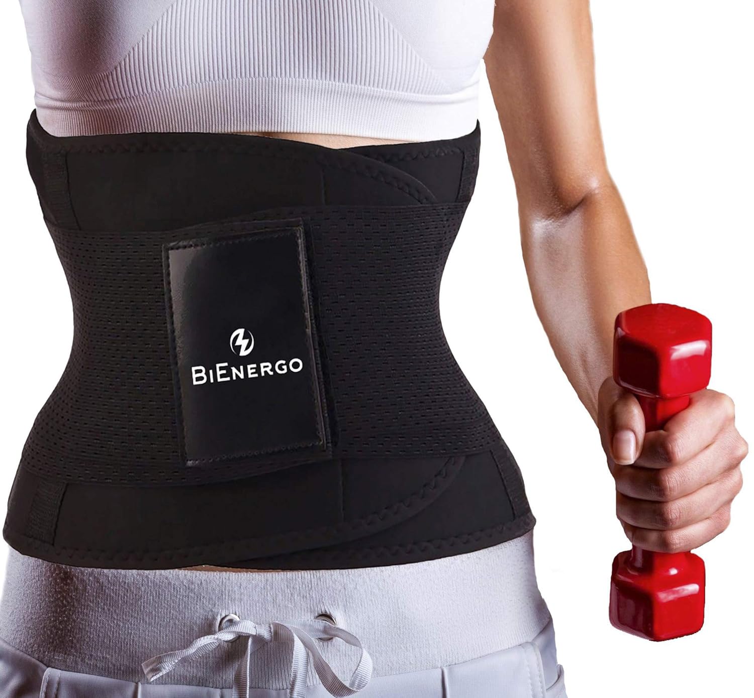 Bienergo Waist Trainer Belt for Women Men Waist Trimmer Weight Loss Sauna Sweat Workout Belt Slimming Body Shaper Exercise Back Support Sports Girdle Band Tummy Control Waist Cincher