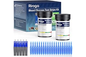 Riroga Blood Glucose Test Strips, 100 Count Blood Sugar Test Strips for Diabetes, 100 Counts Blood Lancets, Only Blood Glucose Monitoring System G-421
