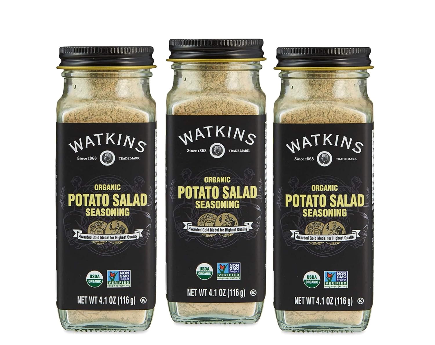 Watkins Gourmet Organic Spice Jar, Potato Salad Seasoning, 4.1 oz. Bottle, 3Pack