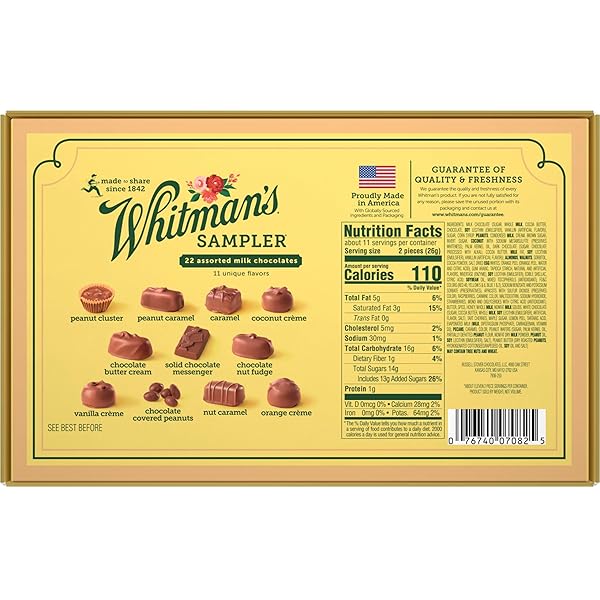 WHITMAN’S SAMPLER MOTHER’S DAY MILK CHOCOLATES GIFT BOX, 10 OUNCE (22 PIECES)