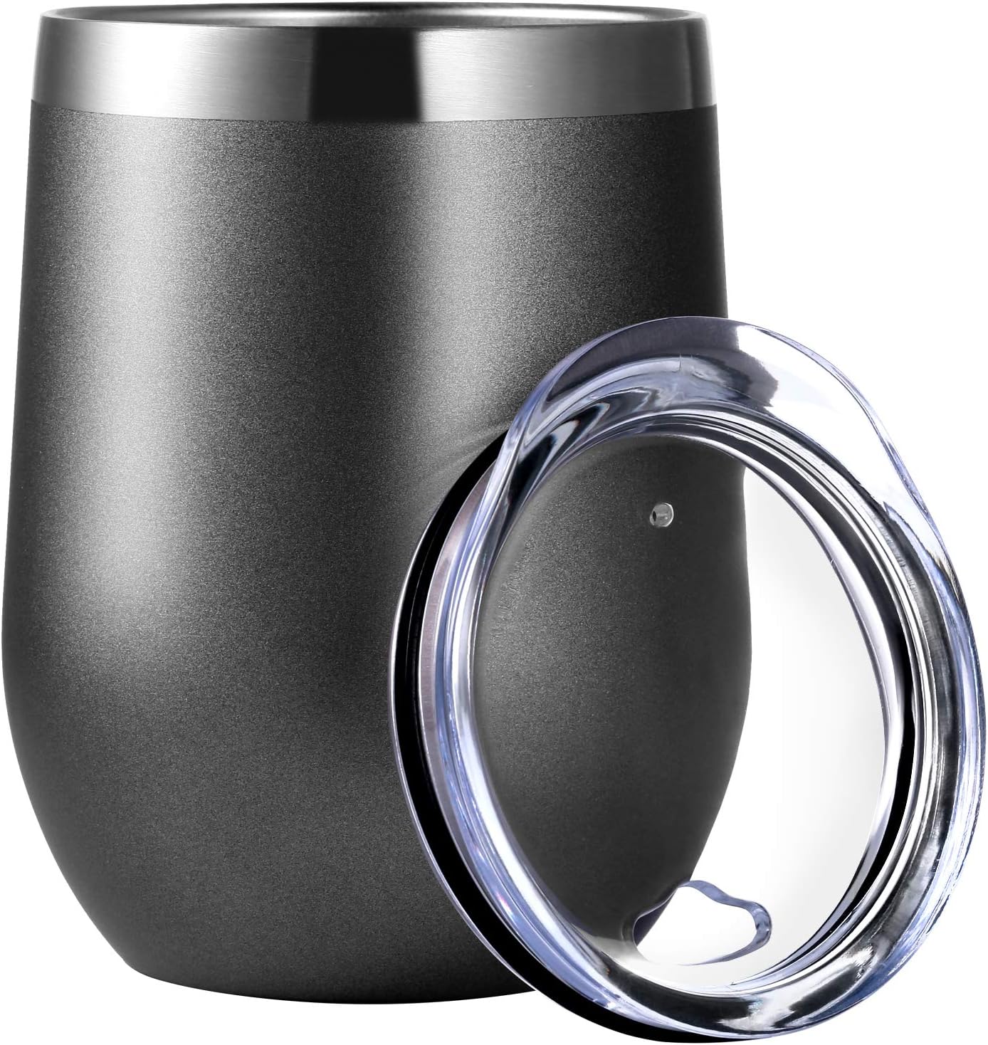 SEPT MIRACLE Coffee Travel Mug with Handle Coffee Mug, Pilsner Beer Glass, Iced Tea or Water Cup, Leakproof Double Walled Vacuum Insulated Stainless Steel with BPA Free [360 ml] (Mini magic gray)