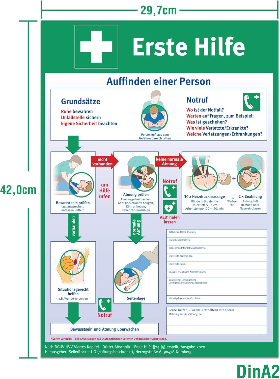Erste Hilfe Plakat Aushang Neuster Stand 2020 Din A3 Gemass Dguv Gefalzt Baumarkt Erste Hilfe Sets