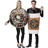 Rasta Imposta Dunk It Coffee 2 Go Cup and the Get Real Chocolate Donut 2 Pack Halloween Costume Set, Adult One Size