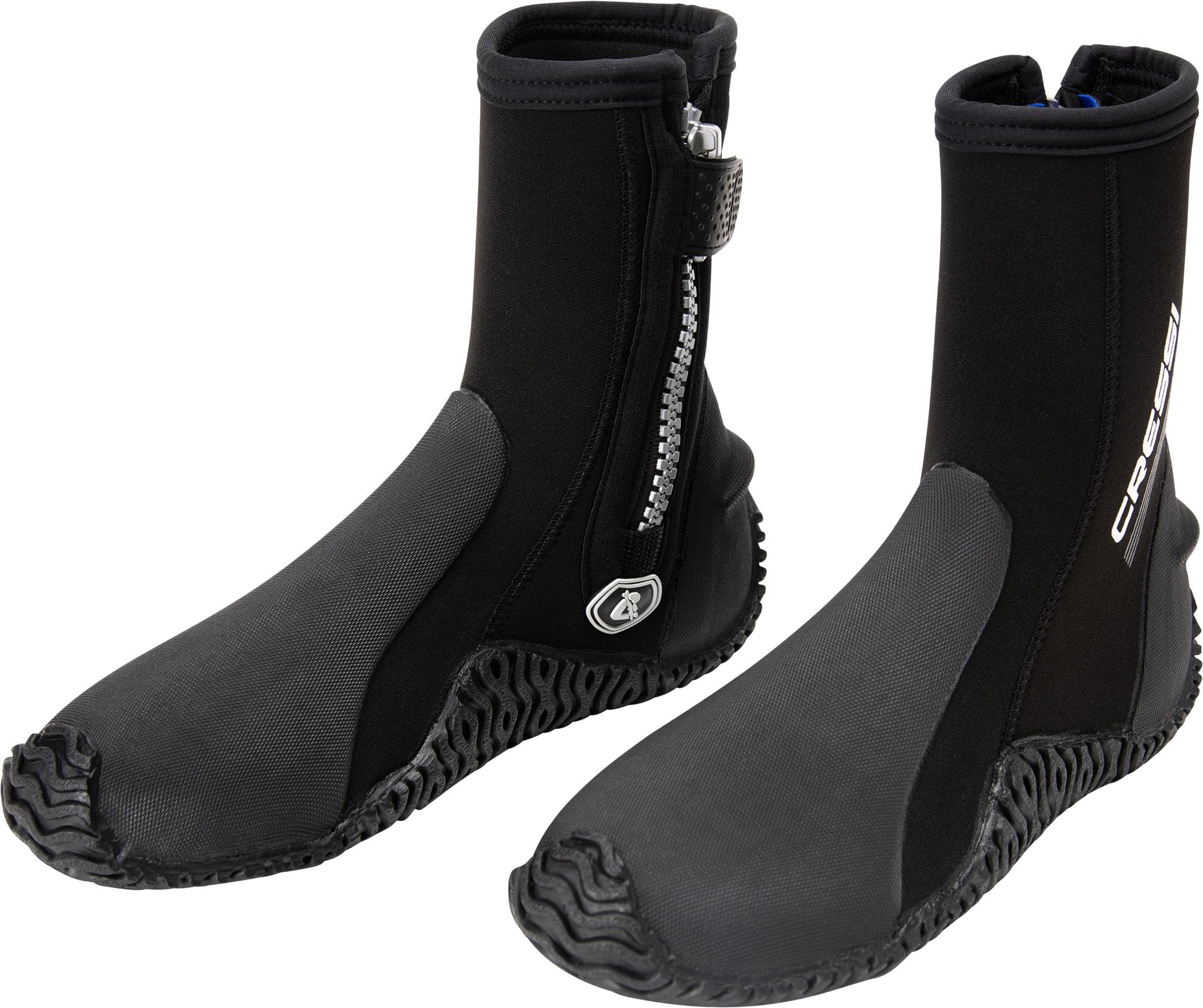 Cressi Unisex Korsor Semi-rigid 5mm Boots with semi rigid sole for diving, Black, S UK