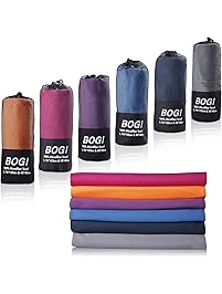 BOGI Microfiber Travel Sports Towel-(Size: S M L XL)-Antibacterial Dry Fast Soft Lightweight Absorbent&Ultra Compact-Perfect for Camping Gym Beach Bath Yoga Backpacking Fitness +Gift Bag&Carabiner