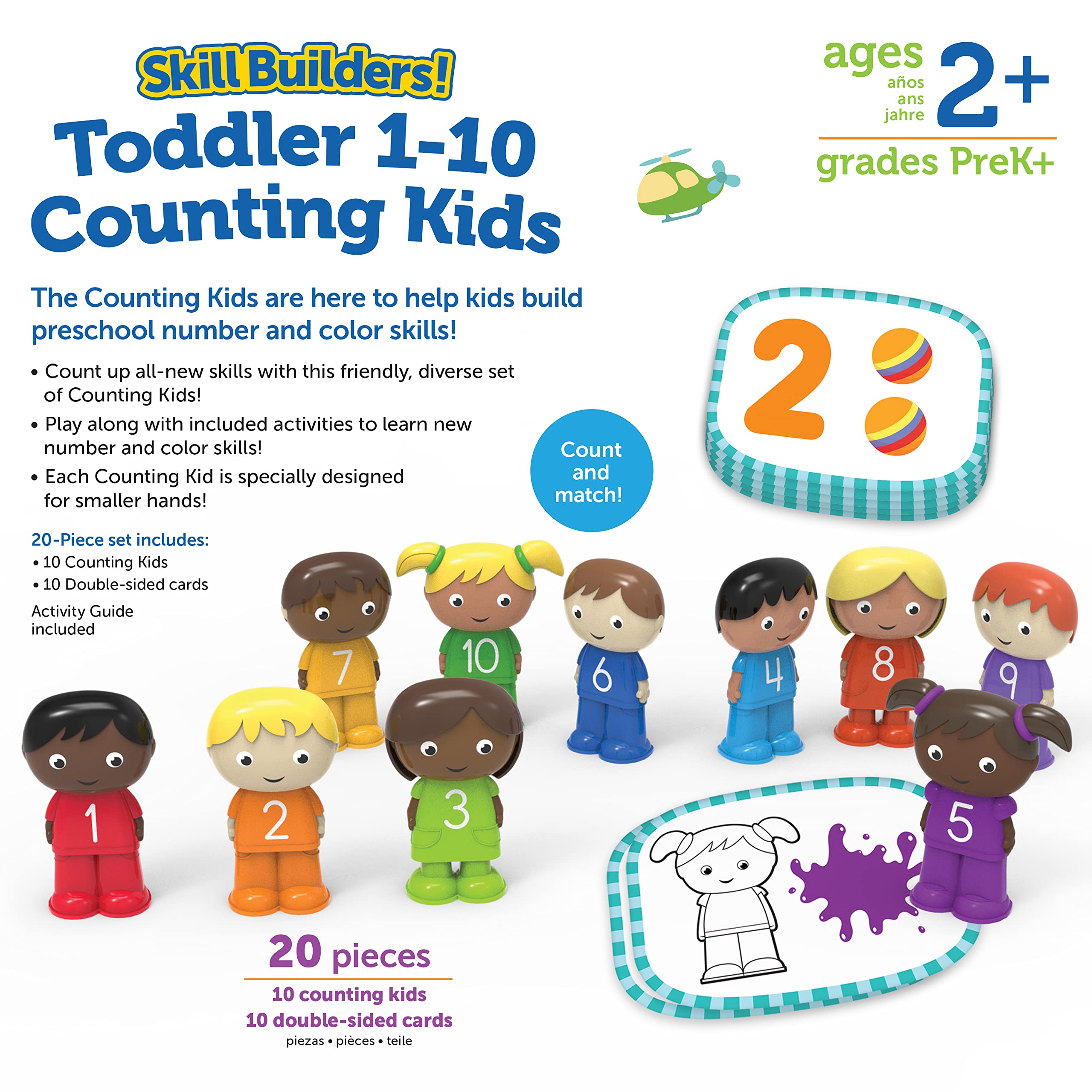 Learning Resources Skill Builders! Toddler 1-10 Counting Kids - 20 Pieces, Ages 2+ Toddler Learning Activities, Educational Activities for Toddlers, Preschool Must Haves