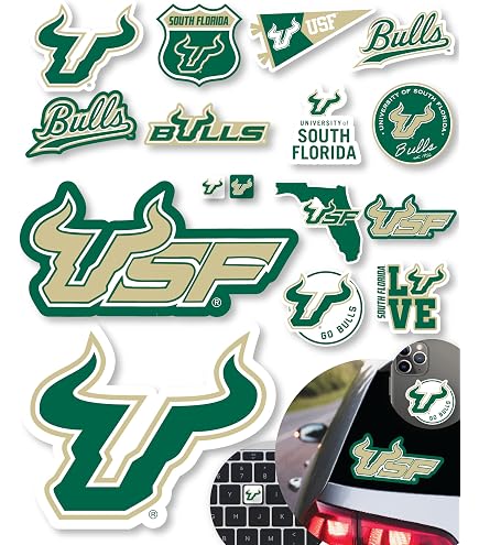 Desert Cactus University Of South Florida USF Bulls Sticker - Vinyl Decal For Laptop, Car, Water Bottle, Scrapbook