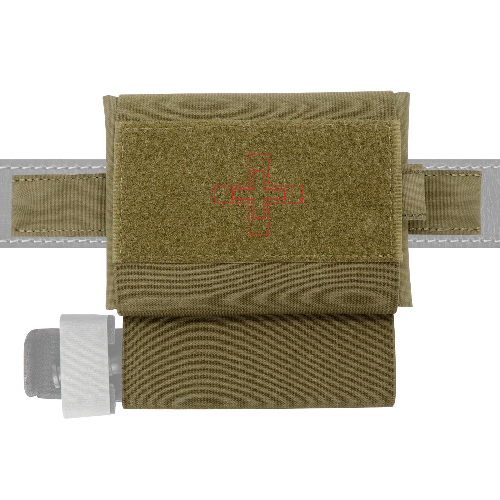 Qavctw Molle Tactical Pouch Belt IFAK Micro Med Kit Pouch with TQ Holder, Small Medical Emergency First Aid Bag Pouch Portable Micro Trauma Kit Empty Pouch Bag