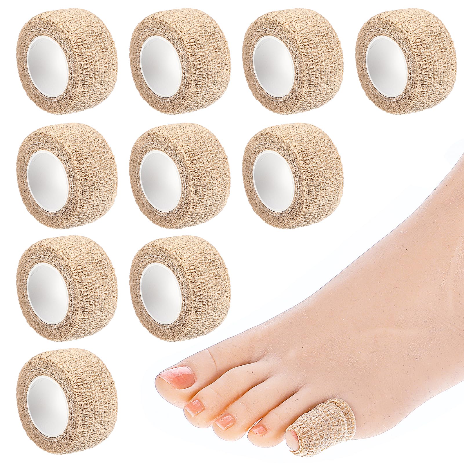 Photo 1 of 10 Pcs Broken Big Toe Little Toenail Protectors Women Men, Toe Guards for Feet Sleeve, Toes Cushions for Pain Relief, Runners Big Toes Caps Covers Bandage