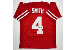 HOFSM.COM HALL OF FAME SPORTS MEMORABILIA Facsimile Autographed Jeremiah Smith Ohio State Red Reprint Laser Auto College Football Jersey Size Men's XL
