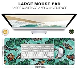 Hanazaoa Koi Fish Gaming Mouse Pad,Flowers and