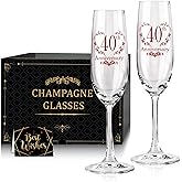 Tom Boy 40th Anniversary Champagne Flutes, 40th Wedding Anniversary Couple Gifts, Wedding Anniversary Champagne Flutes Glasses Set of 2, Couples gifts, Anniversary 40th Gifts for Parents