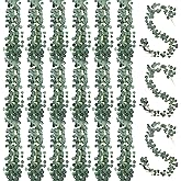 30 Pcs Artificial Eucalyptus Garland 7ft Fake Eucalyptus Greenery Garland Wreath Vines Faux Hanging Plants Artificial Vines for Wedding Backdrop Arch Wall Table Party Outdoor Festival Decor