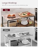 VASAGLE Kitchen Shelf with Large Worktop 60 x 120 cm 3-Tier view 5