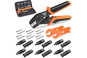 PEBA Crimping Tool Solar Connector kit for Solar Panel PV Cable, Solar Crimper Tool AWG14-10 with 6Pairs Solar connectors and 1Pair Solar Connector Spanner Wrench,Solar Installation Assembly Tools kit