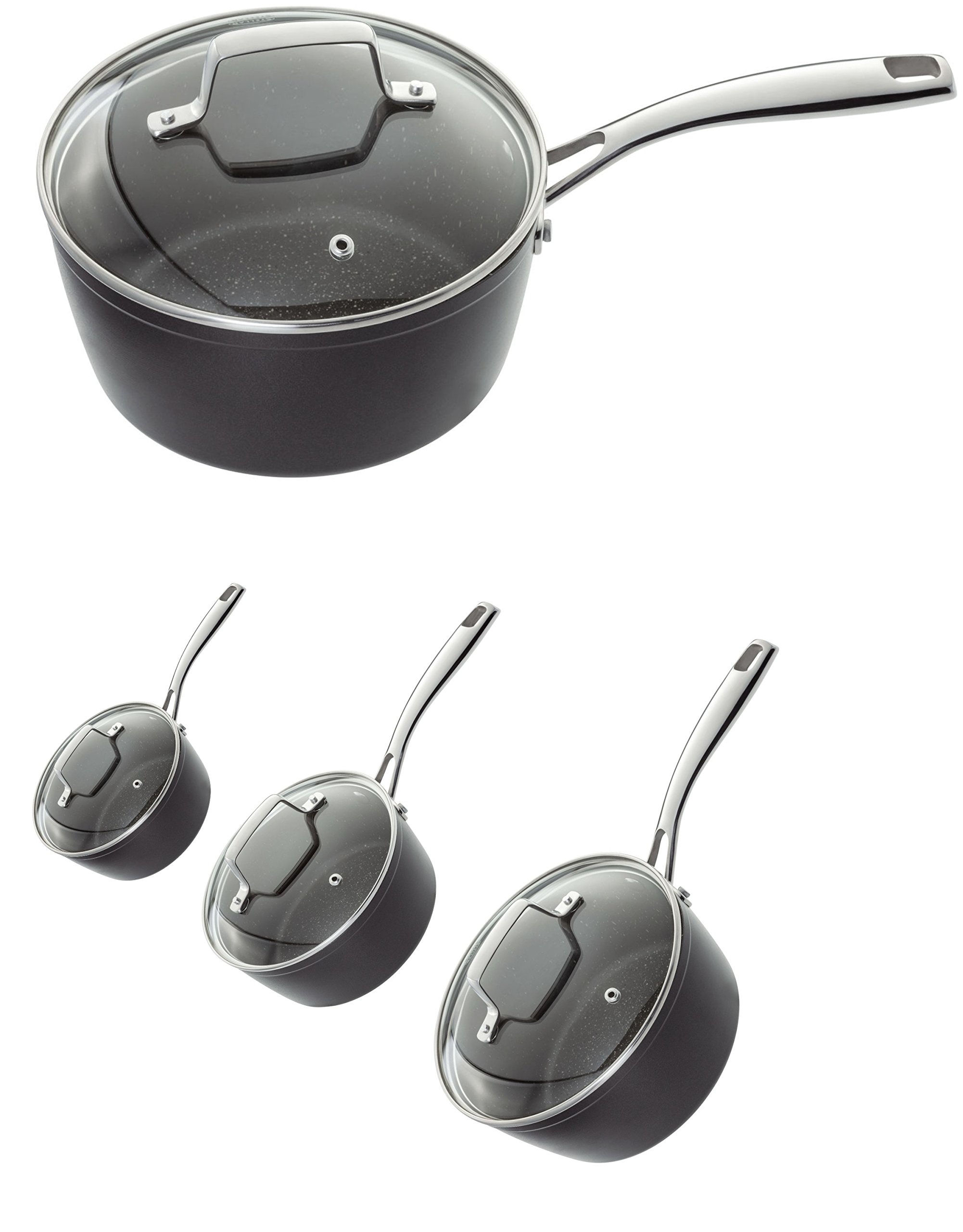 Stellar Rocktanium Non Stick Saucepan with Glass Lid (20cm)