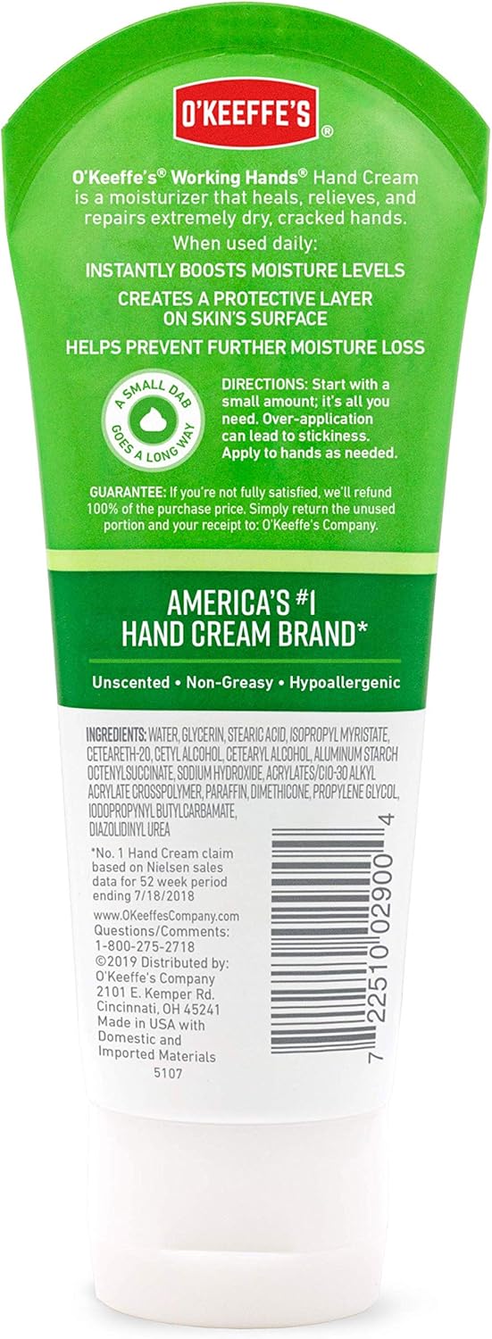 O'Keeffe's Working Hands Hand Cream, 3oz Tube and Night Treatment Hand Cream, 3oz Tube: Home Improvement