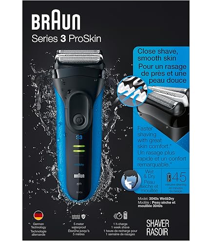 Braun Series 9 Pro 9419s Waterproof Foil Shaver, Wet & Dry Shave