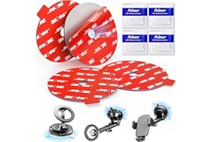 Adhesive Sticky for Car Phone Mount: 4 Pcs 75mm Double Sided Pad with Adhesion Promoter for Suction Cup Holder - 3M VHB Heat 