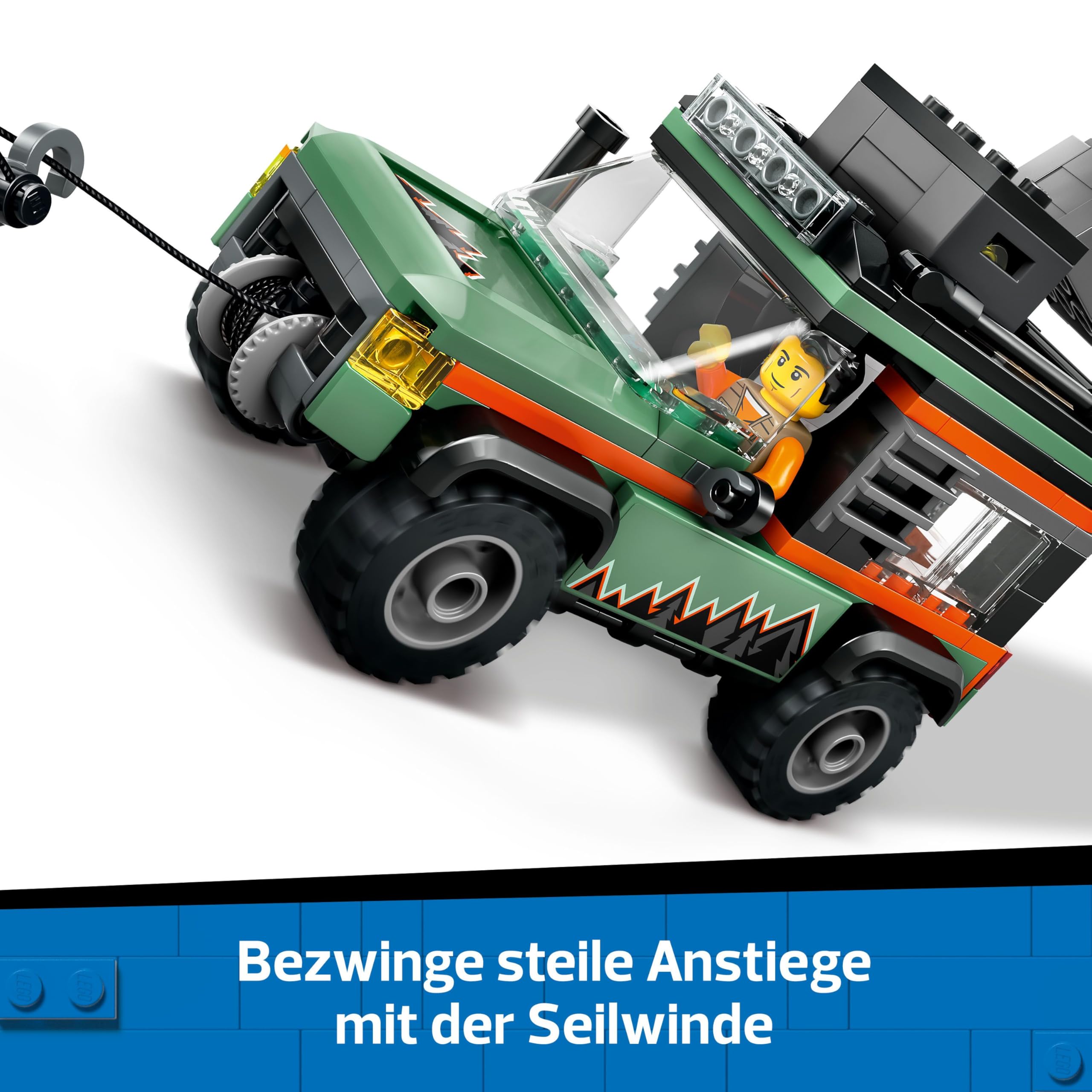LEGO City Offroad Geländewagen - Bauspielzeug Set für Jungen und Mädchen ab 6 Jahren - Geschenk zum Geburtstag oder für Feiertage - Inkl. Abenteurer Minifigur und Zubehör 60447 3