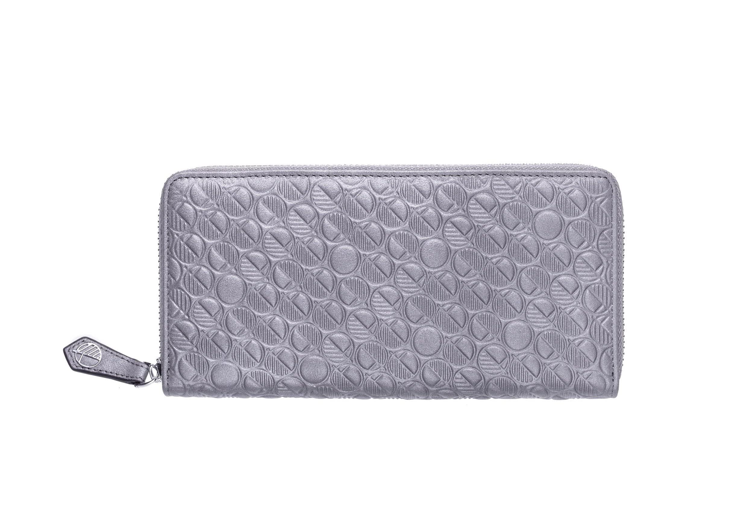 DREW LENNOX Premium British Leather Purse - Silver
