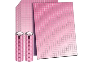 Romooa Self-Adhesive Mirrors Mosaic Tiles, 7200 Pieces (Pink, 5 x 5 mm), Peel and Stick, Real Glass, Geometric Pattern, 12 Sheets of 600 Pieces Each