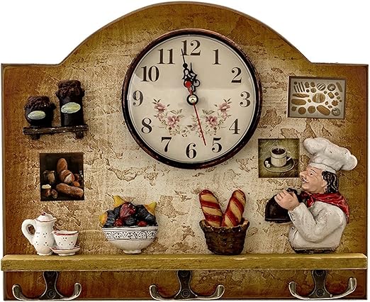 Amazon Com Heartful Home Fat Italian Chef Kitchen Decor Clock