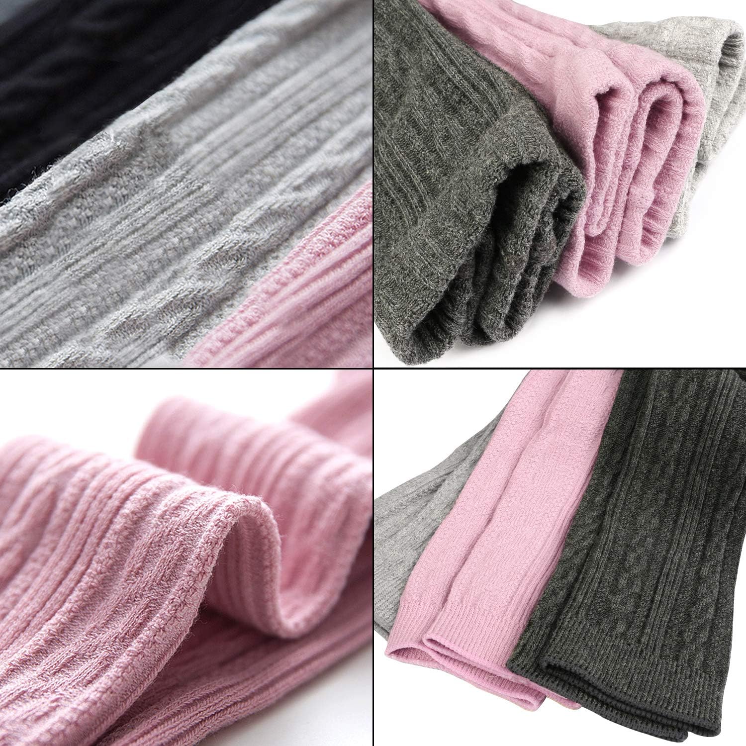 BOOPH 4 Pairs Girls Leggings Pants Sock Set Footless Knits Tights Stockings: Clothing