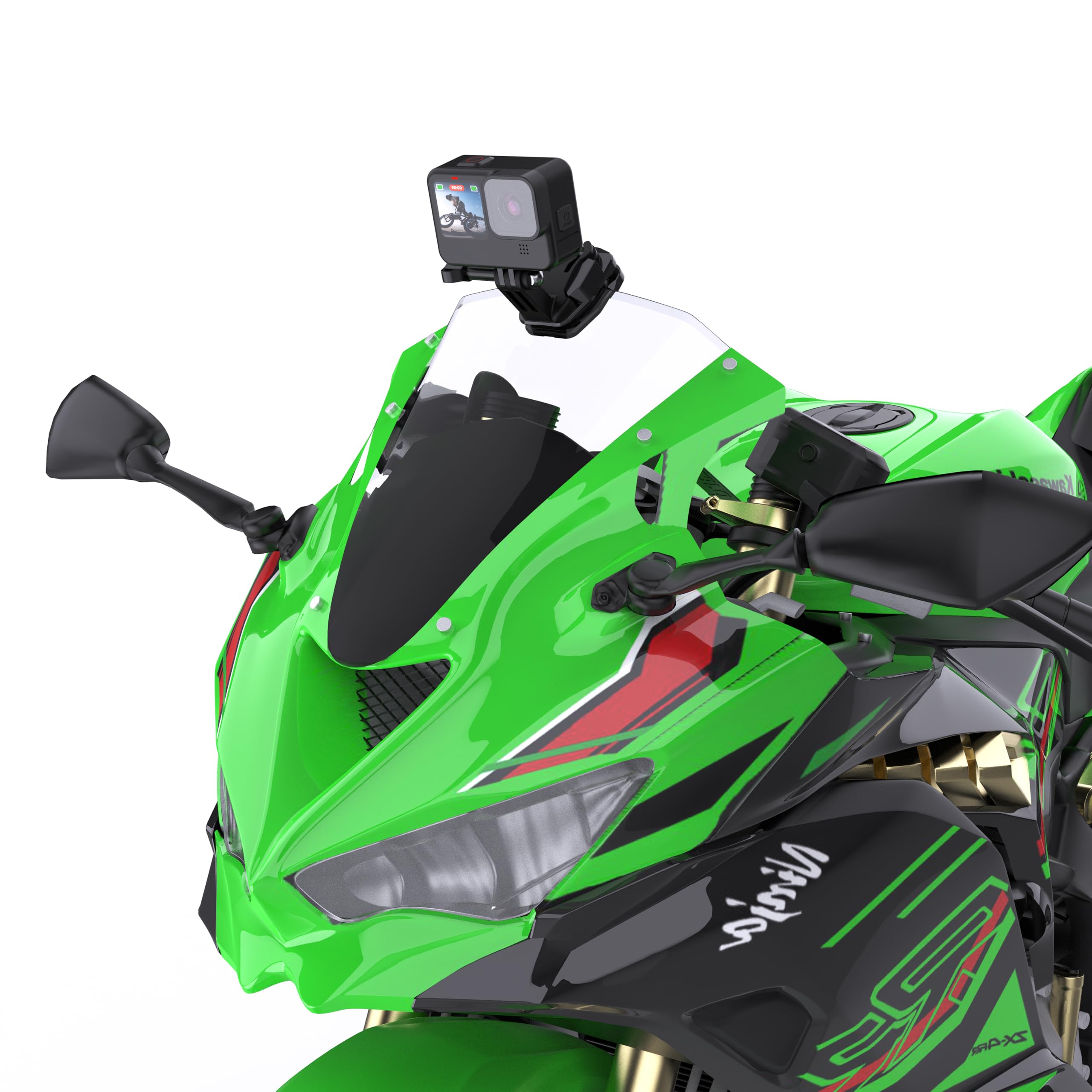 Lupholue Motorcycle Windshield Clip Mount Quick Release Clip Mount Compatible with GoPro Hero 13 12 11 10 9 8 7, Insta360 X4 X3 X2 X ONE RS R, DJI Osmo Action, Smartphone