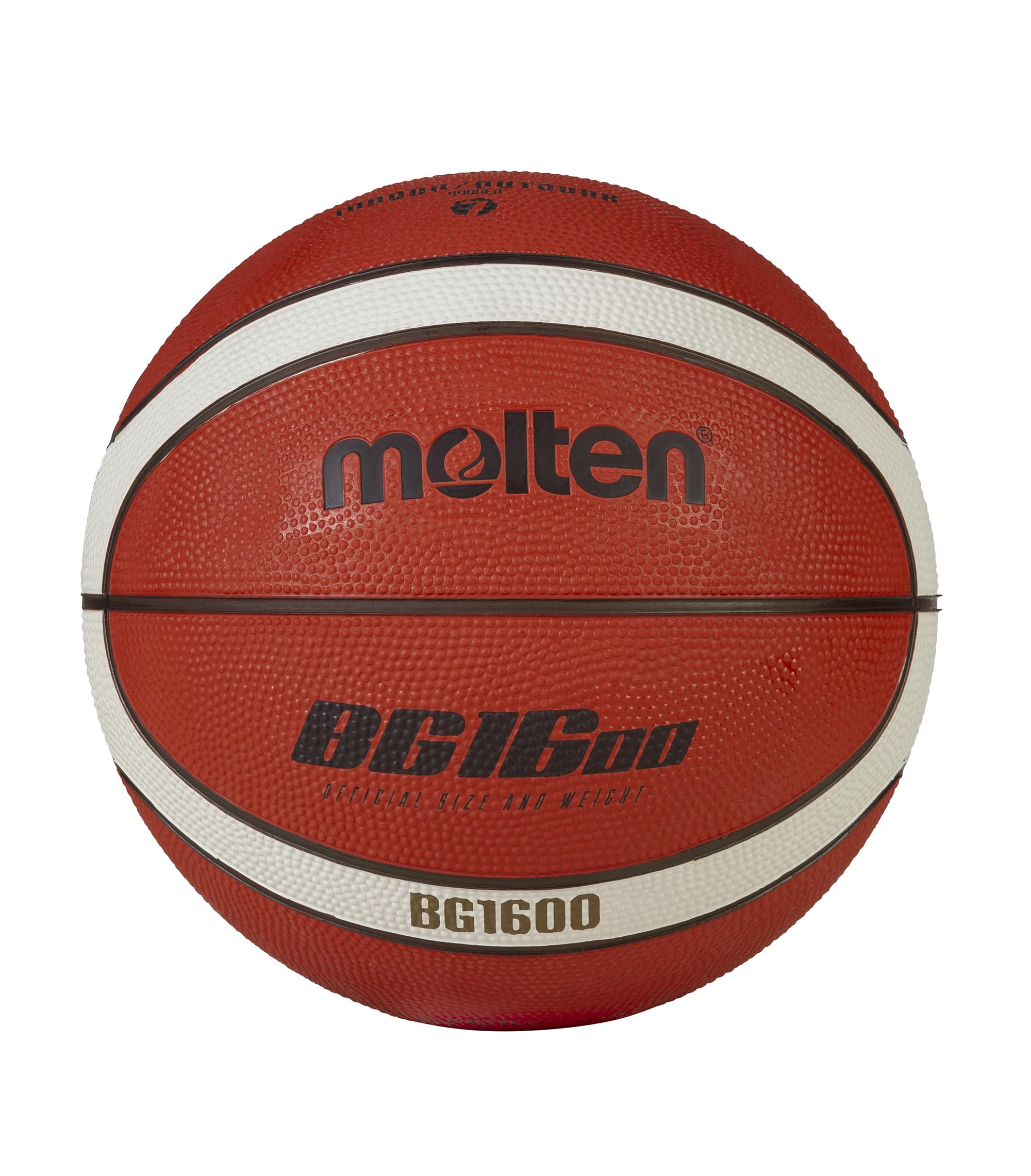 Molten BG1600 Basketball | Rubber | Indoor & Outdoor | Size 7 | Suitable for Boys age 14 plus & Adults | Orange/Ivory