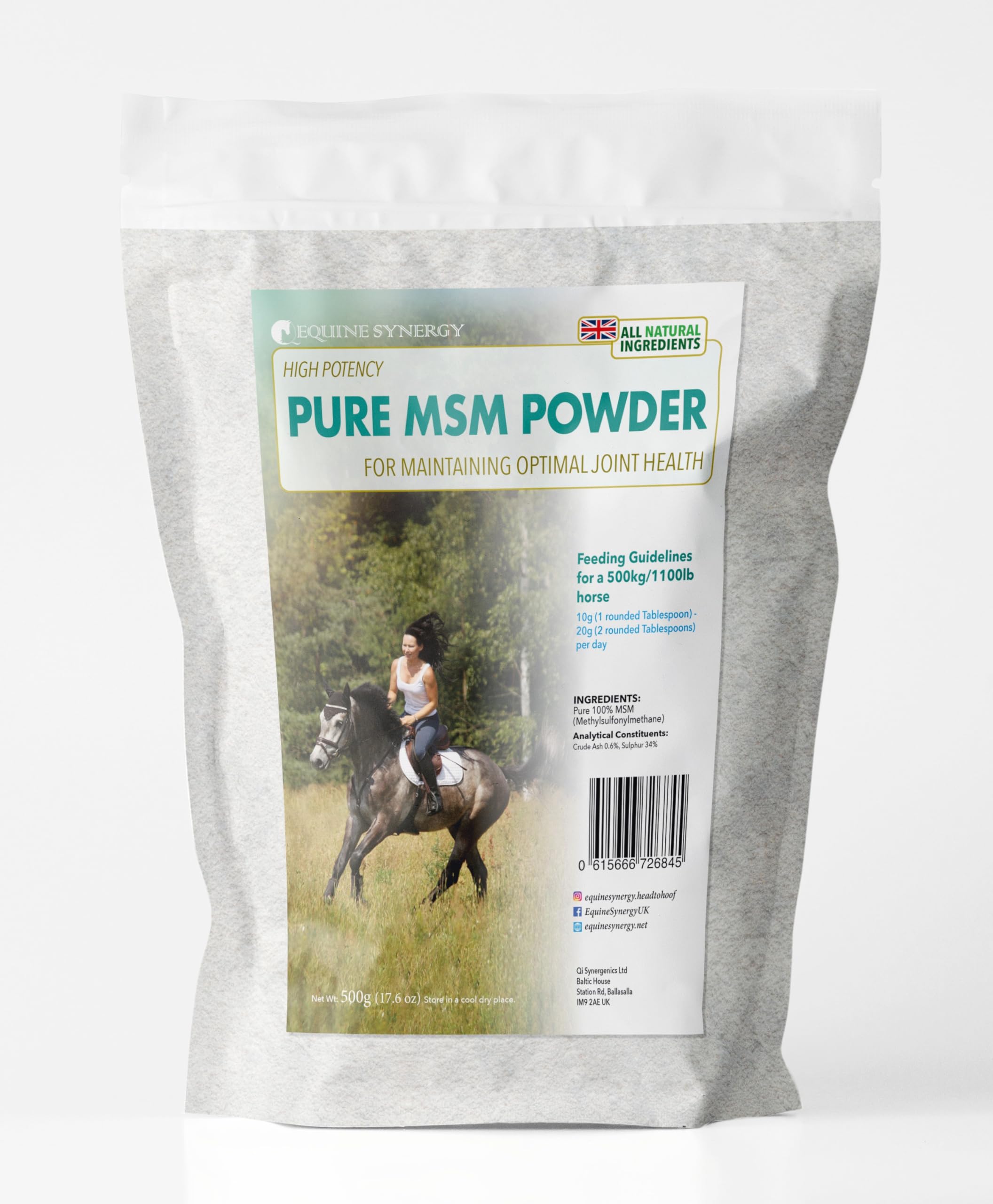 Equine Synergy MSM for Horses and Ponies - 100% Pure MSM Powder for Maintaining Optimal Joint Health