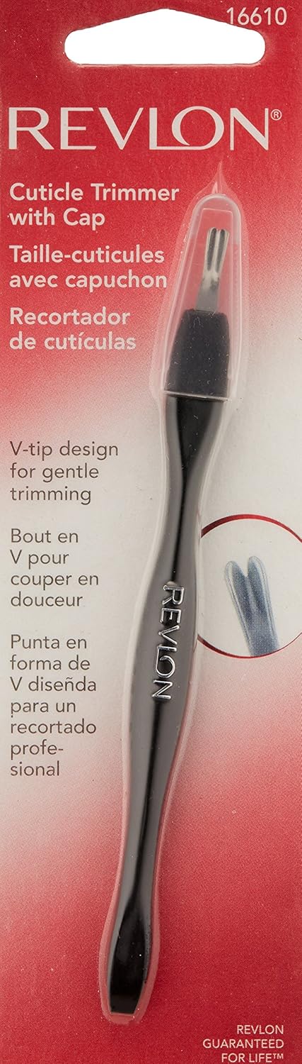 Revlon Cuticle Trimmer with Cap, Contoured V-Shaped Cuticle Remover : Cuticle Scissors : Beauty
