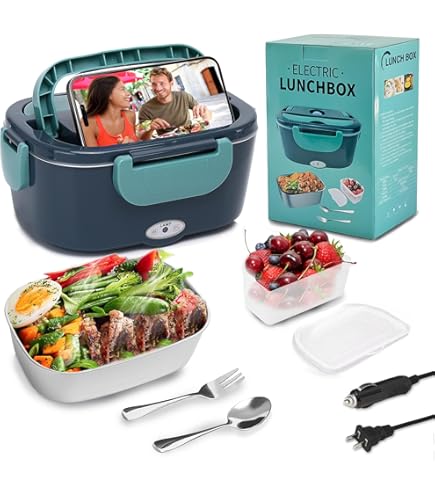 Annie & Mia Electric Lunch Box 3.5L - 90W Portable Food Warmer For Car, Truck & Office (110V/12V/24V)