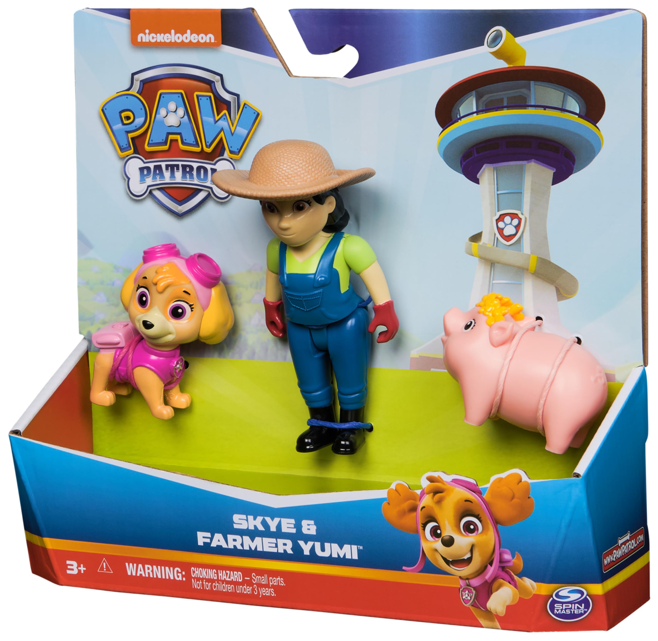 PAW PATROL Hero Pups – Actionfiguren-Set mit 1 Skye Hundefigur, 1 Bäuerin Yumi Figur und 1 Schweinchen, Spielzeug geeignet für Kinder ab 3 Jahren 9