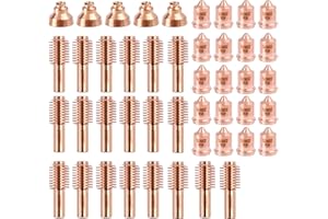 Lewan 5Pcs 220674 Plasma Cutting Shield &20pcs 220669 Plasma Cutting Electrode & 20Pcs 220671 Plasma Cutting Nozzle Tips Fit for Hypertherm PMX45 Plasma Cutting Torch Consumables