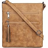 MASINTOR Crossbody Purses for Women, Multi Pocket Casual Crossbody Bag, Adjustable Strap Shoulder Bag with Tassel
