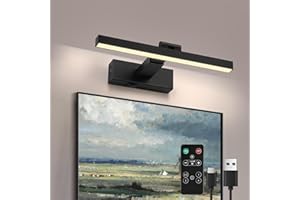 ZitoStory Black Picture Lights for Wall Dimmable Wireless Picture Lights for Paintings Dual-Rods Swing Arm LED Wall Light Fixtures Adjustable Black Wall Sconce with Remote (Black, 12‘’) 3000K